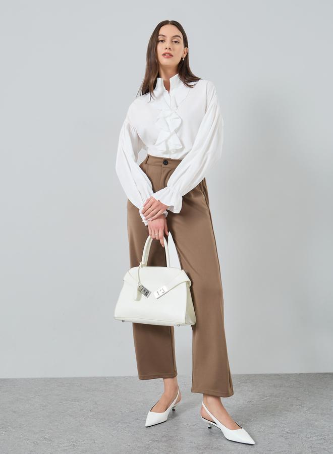 Take Two Front Ruffle Detail Long Sleeve Shirts - Image 2