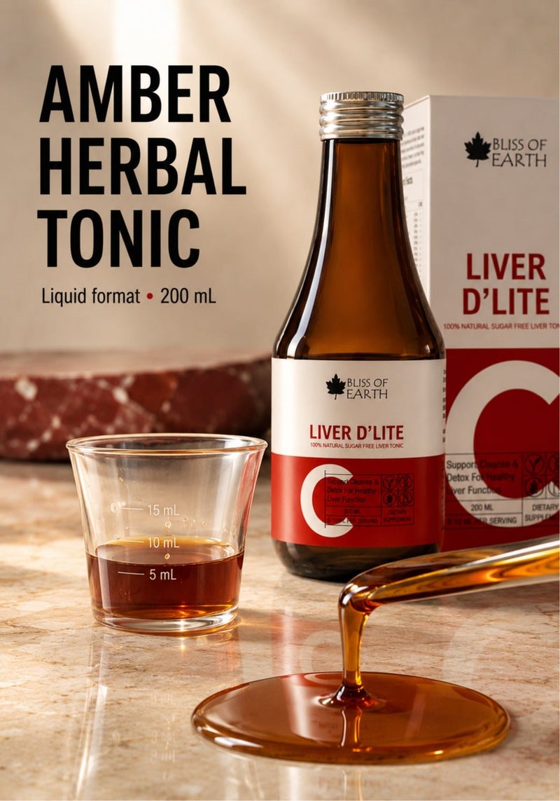 BLISS OF EARTH Herbal Liver Syrup, Natural Detox & Liver Health Supplement, Sugarfree, 200ml - Image 4