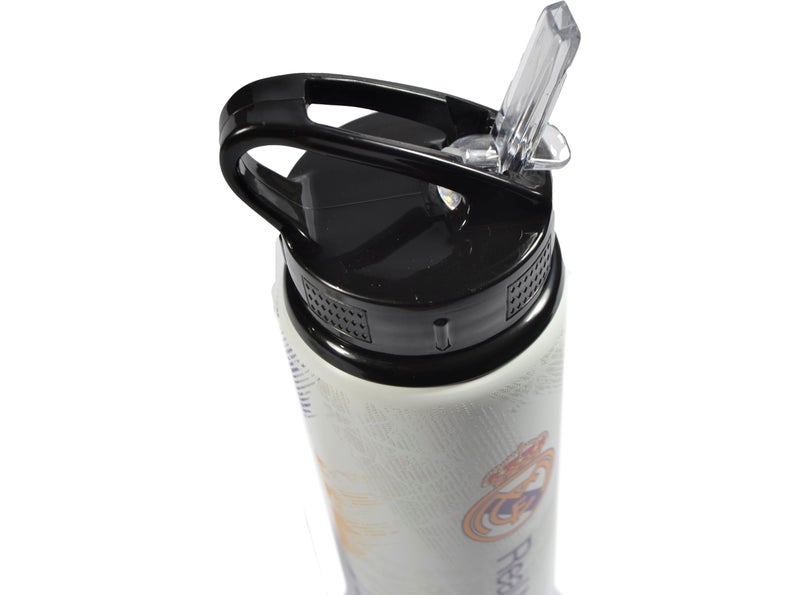 Hy-Pro Officially Licensed Real Madrid CF Aluminium Bottle - 750ml, Integrated Folding Straw, Leakproof, Lightweight, Great Football Gift Idea - Image 3
