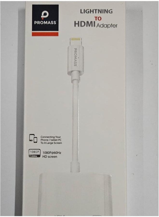 PROMASS - Lightning To HDMI Digital Av Adapter White - Image 1