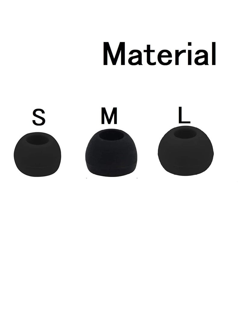 Generic 3pairs Ear Tips for Soundcore Life P2 Mini Silicone Earbuds Replacement for Earbuds S/M/L-Black  - Image 3