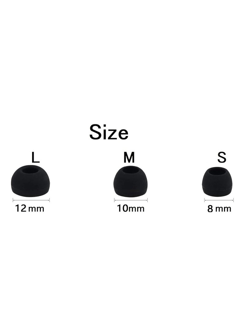 Generic 3pairs Ear Tips for Soundcore Life P2 Mini Silicone Earbuds Replacement for Earbuds S/M/L-Black  - Image 4