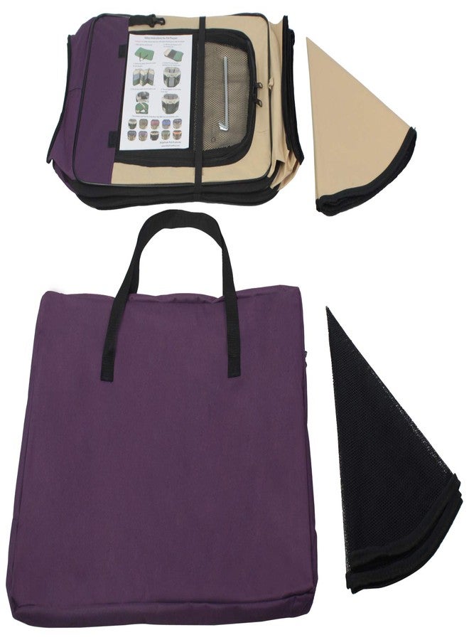 EliteField 2-Door Soft Pet Playpen (2 Year Warranty), Exercise Pen, Multiple Sizes and Colors Available for Dogs, Cats and Other Pets (42" x 42" x 24"H, Purple+Beige) - Image 4