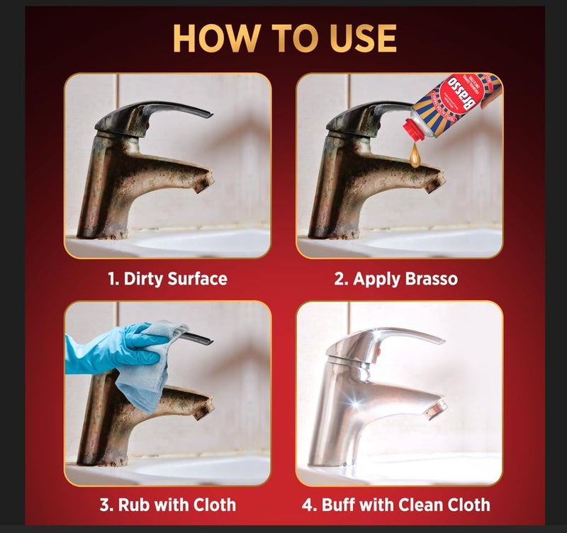 Brasso Metal Polish Liquid, 100 ml - Cleans, Protects & Shines for Brass, Copper, Zinc & Steel - Image 3
