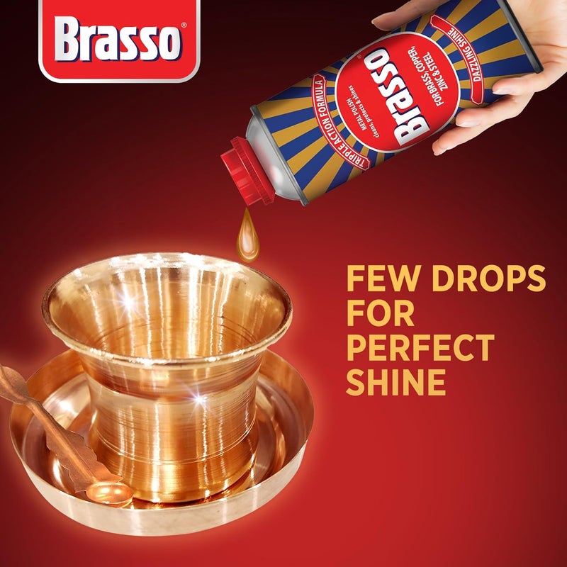 Brasso Metal Polish Liquid, 100 ml - Cleans, Protects & Shines for Brass, Copper, Zinc & Steel - Image 2
