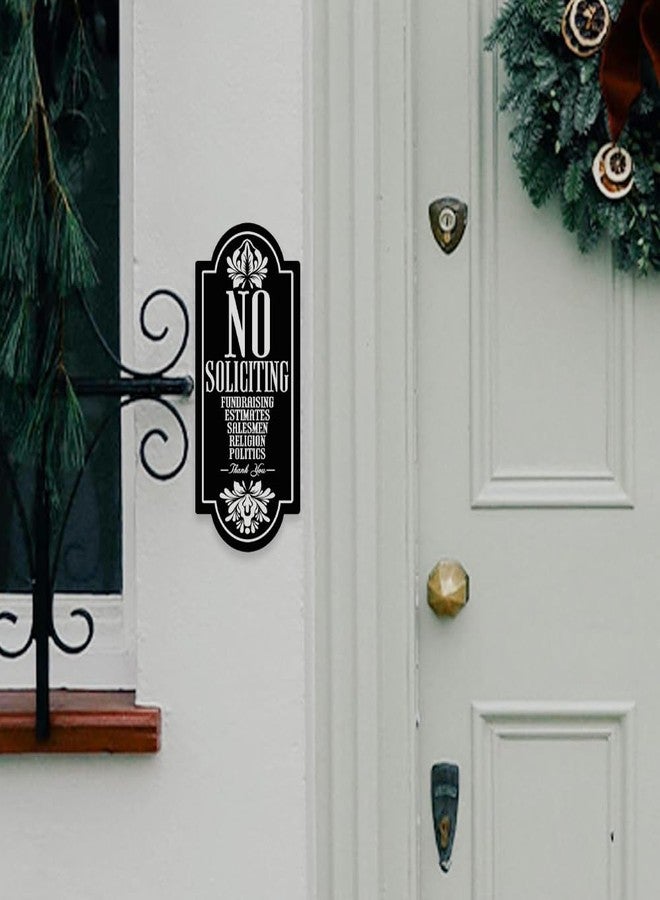 Maoerzai No Soliciting Sign for House, No Estimates, Salesmen, Thank You Sign, Stylish & Prominent Design, Perfect for Home Office Front Doors, Wall Decor. (Black - 4 x 9 inch) - Image 2