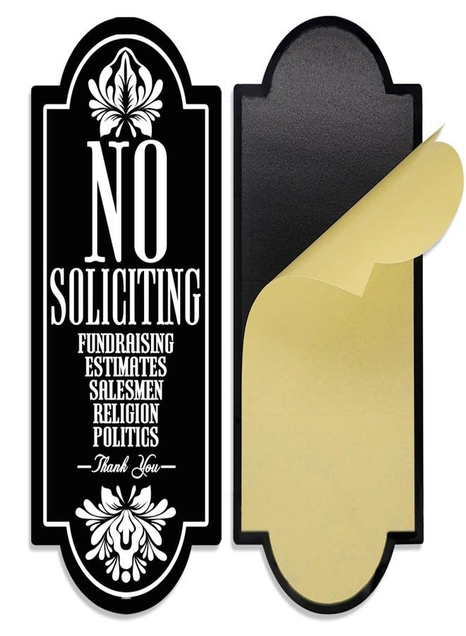 Maoerzai No Soliciting Sign for House, No Estimates, Salesmen, Thank You Sign, Stylish & Prominent Design, Perfect for Home Office Front Doors, Wall Decor. (Black - 4 x 9 inch) - Image 1