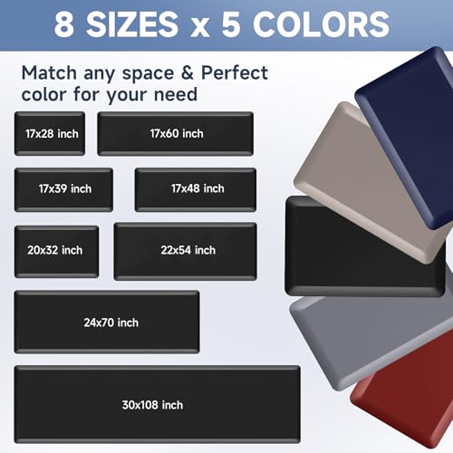 StepRite 4/5 Inch Thick Kitchen Mat Anti Fatigue Mat Kitchen Rugs Kitchen Decor Non-Slip, Stain & Water Resistant, Kitchen Mats Desk Mat for Kitchen, Office, Workshop, Black, 17'' x 47'' - Image 4