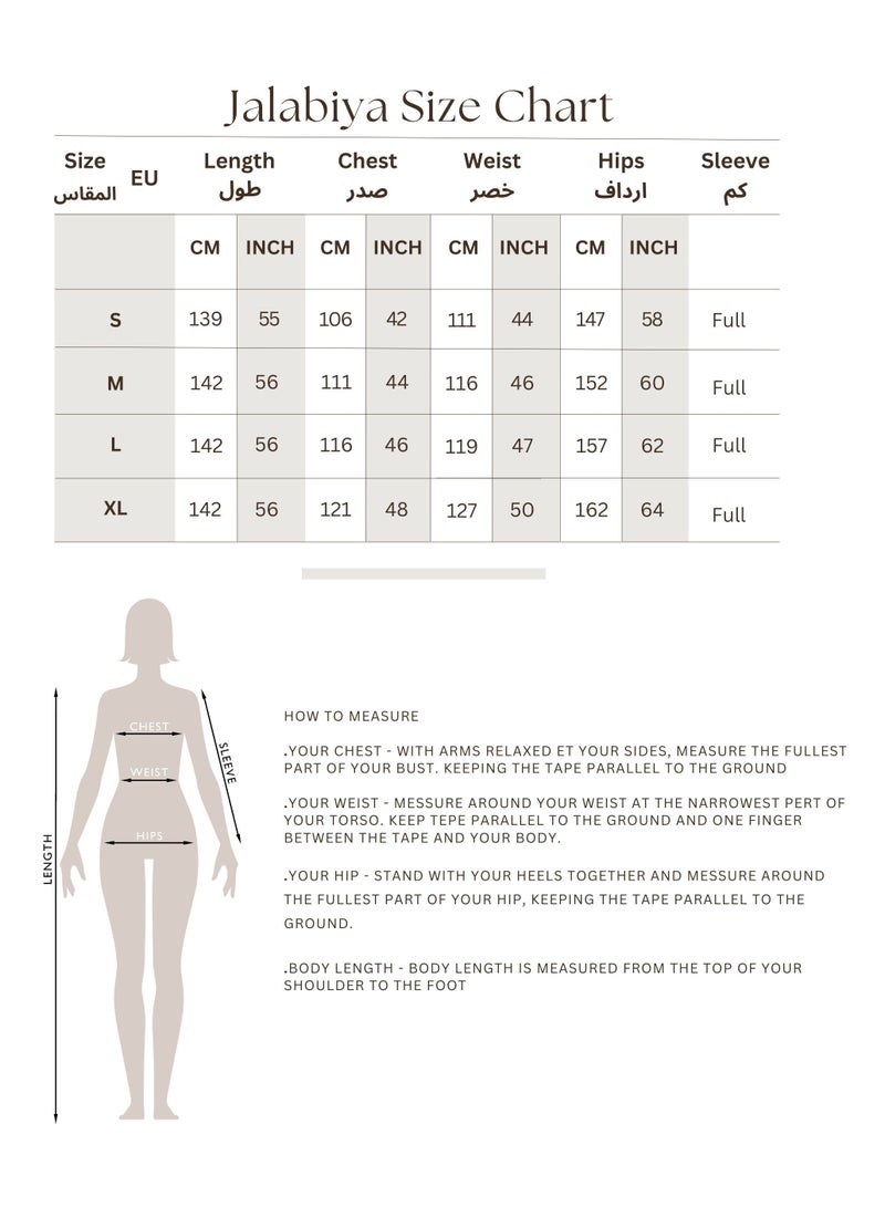 اكسا جلابية مطرزة سادة بياقة ماندرين أنيقة أزرق - Image 5