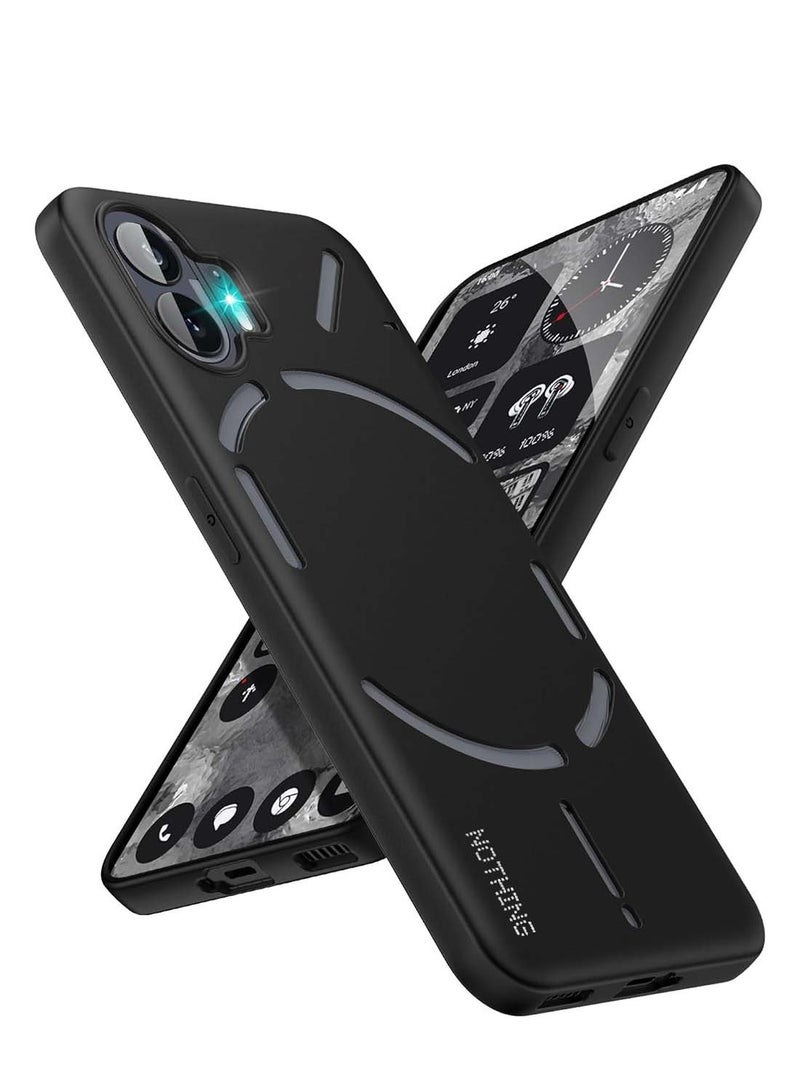 Wtech Nothing Phone (2) 5G 2023 Liquid Silicone Ultra Thin TPU Phone Case Cover - Black - Image 1