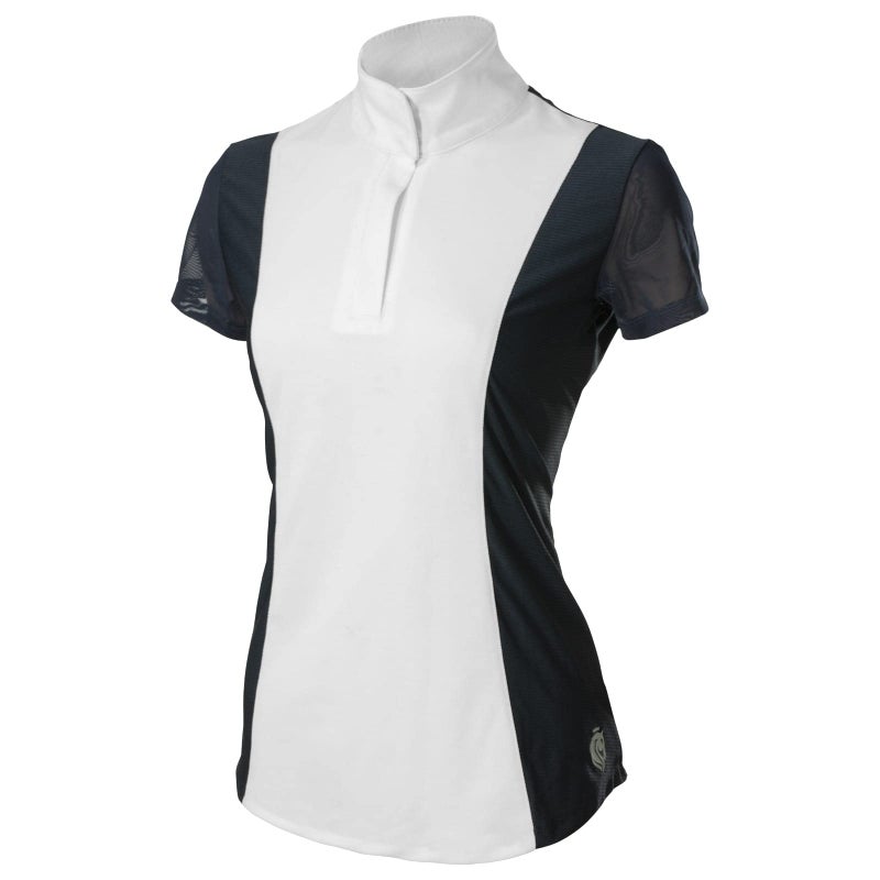 Equinavia Martha Womens Equestrian Short Sleeved Show Shirt - Navy/White - S - Image 3