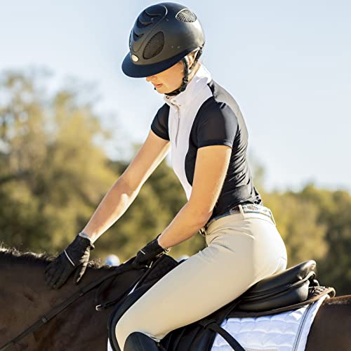 Equinavia Martha Womens Equestrian Short Sleeved Show Shirt - Navy/White - S - Image 4