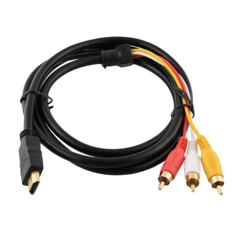 BNF ® HDMI to 3 RCA Cable Adapter | AV Video Audio Component Cable | Gold Plated Connectors for Superior Signal Transfer | 1.5m for TV & Projector - Image 1