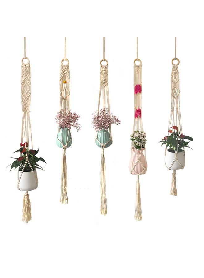 Bluejw New Bohemian Tapestry Cotton Rope Hand-woven Net Bag Plant Hanging Basket Home Decorative Wall Hanging  - Image 2