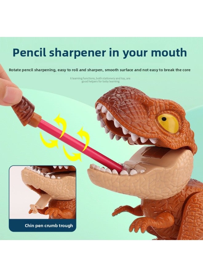 Cartoon Dinosaur Stationery Five-in-One Tyrannosaurus Rex Double Crown Dragon Bulldragon Raptor Early Childhood Education Assistant Toy-Color:DK205757 - Image 4