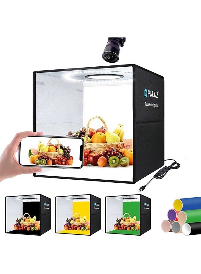OBEST صندوق إضاءة بولووز، كشك تصوير مصغر 16"×16" / 40 سم، صندوق إضاءة احترافي قابل للطي لتصوير المنتجات مع 160 ضوء LED، CRI عالي 95 و12 خلفية ملونة، OBEST - Image 1
