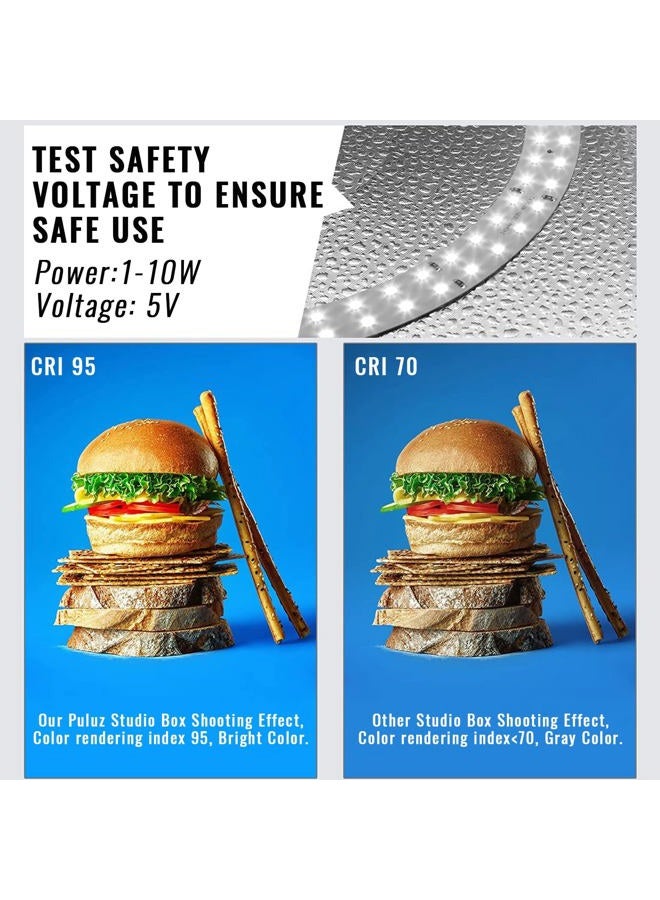 OBEST صندوق إضاءة بولووز، كشك تصوير مصغر 16"×16" / 40 سم، صندوق إضاءة احترافي قابل للطي لتصوير المنتجات مع 160 ضوء LED، CRI عالي 95 و12 خلفية ملونة، OBEST - Image 5