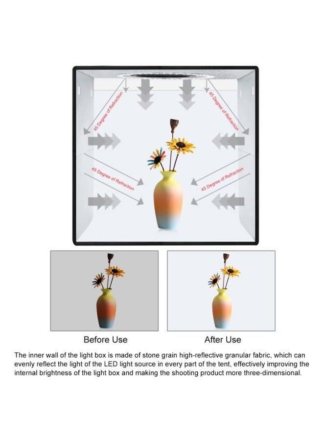 OBEST صندوق إضاءة بولووز، كشك تصوير مصغر 16"×16" / 40 سم، صندوق إضاءة احترافي قابل للطي لتصوير المنتجات مع 160 ضوء LED، CRI عالي 95 و12 خلفية ملونة، OBEST - Image 2