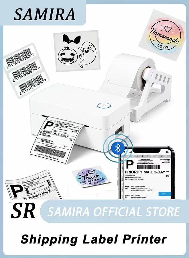 Samira BT+USB-C Thermal Label Printer, Wireless Shipping Label Printer for Small Business, Label Printer for Shipping Packages, Compatible with iPad & Phone & PC - Image 1