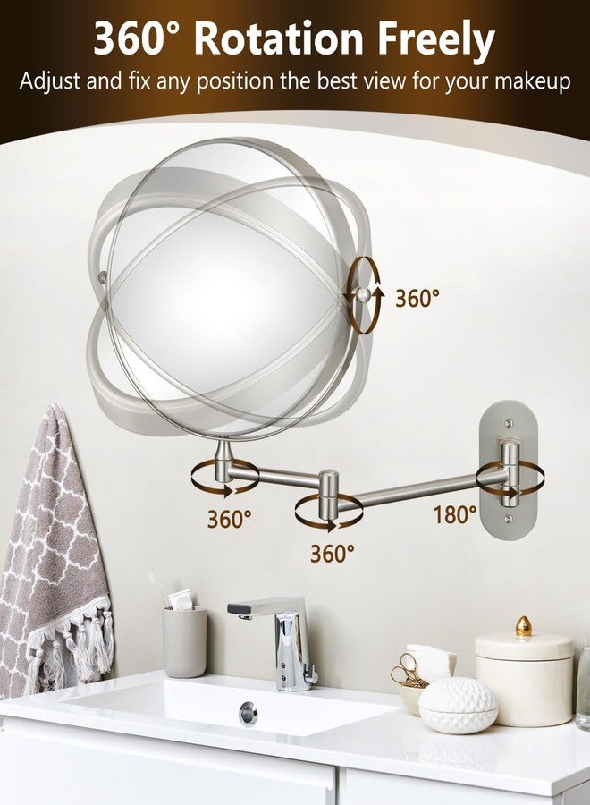 DECLUTTR 9 Inch Wall Mounted Makeup Mirror, 15X Magnification Double Sided Swivel Extendable Bathroom Mirror - Image 3