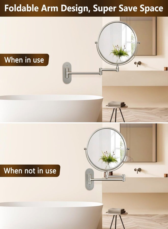 DECLUTTR 9 Inch Wall Mounted Makeup Mirror, 15X Magnification Double Sided Swivel Extendable Bathroom Mirror - Image 5