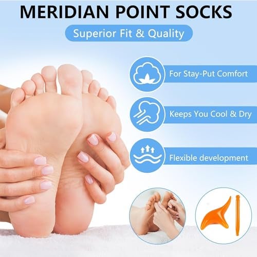 KLIFFOO Reflexology Socks With Trigger Point Massage Tool,Foot Pain Relief and Acupressure Reflexology Foot Massage Socks For Men,Reflexology Chart of Both Sole and Instep 1 Pairs (Men), Orange - Image 3