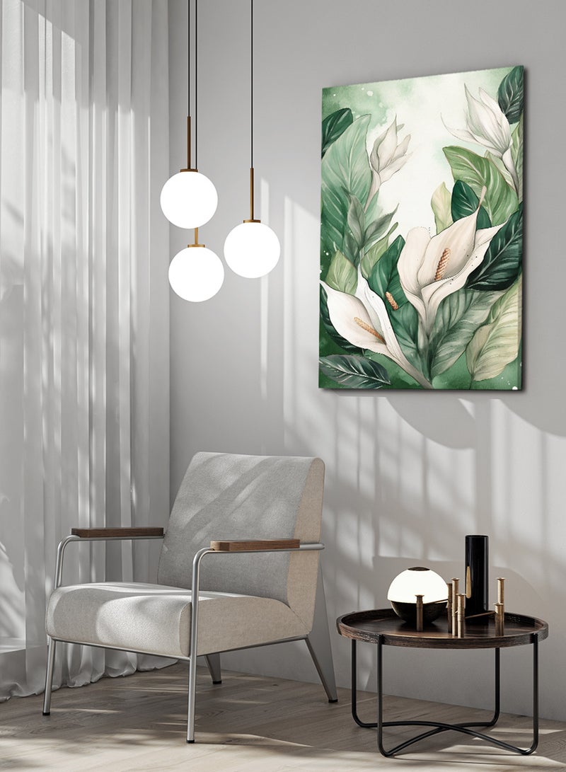 لوحة كانفاس على إطار خشبي بتصميم نباتات استوائية - Image 3