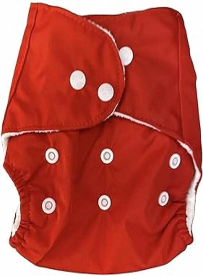 Adjustable Washable and Reusable Cloth Diaper-Red