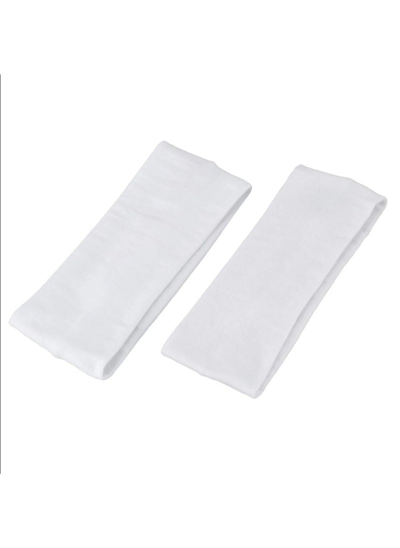 Generic Wide Headbands for Women Men, 2 pack White Fashion Headbands for Women's Hair, Soft Fabric Stretchy Hair Bands for Makeup, Yoga, Running, Sports  - Image 3