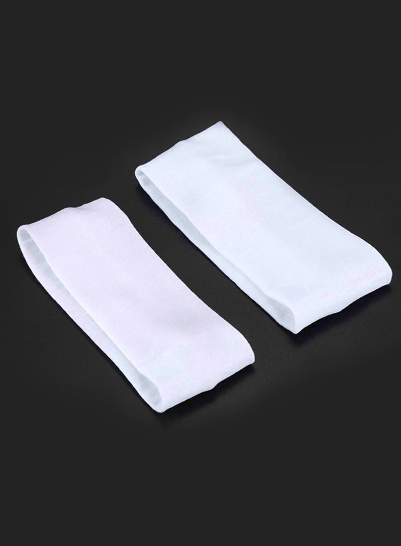 Wide Headbands for Women Men, 2 pack White Fashion Headbands for Women's Hair, Soft Fabric Stretchy Hair Bands for Makeup, Yoga, Running, Sports - Image 5