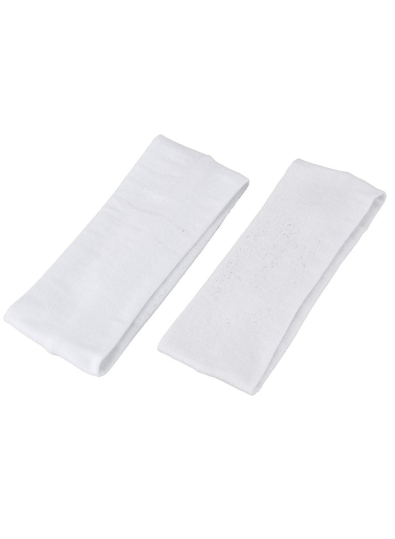 Wide Headbands for Women Men, 2 pack White Fashion Headbands for Women's Hair, Soft Fabric Stretchy Hair Bands for Makeup, Yoga, Running, Sports - Image 2