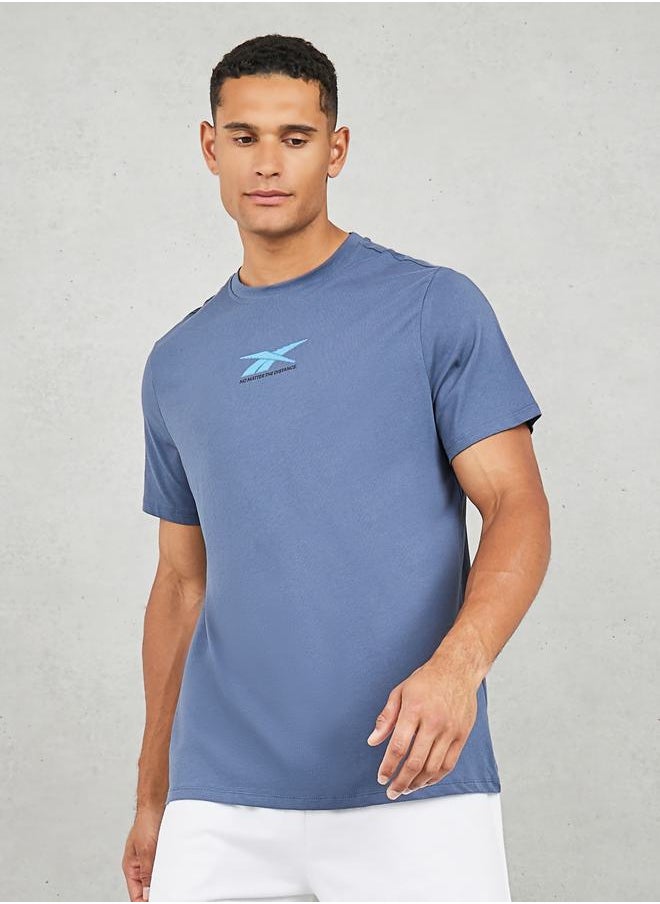 Reebok - No Matter The Distance Logo Print T-Shirt - Image 1