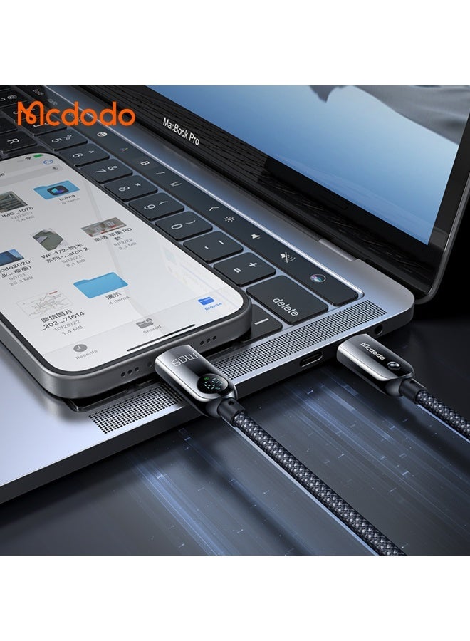 مكدودو كابل بيانات رقمي UCB-C إلى USB-C 60 واط بطول 1.2 متر (مراقبة مستوى البطارية في الوقت الفعلي) - Image 2