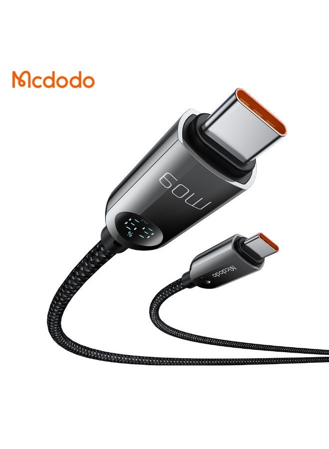 مكدودو كابل بيانات رقمي UCB-C إلى USB-C 60 واط بطول 1.2 متر (مراقبة مستوى البطارية في الوقت الفعلي) - Image 1