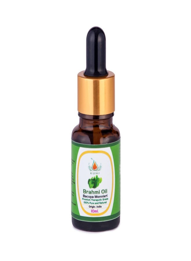 KUNJ Brahmi Essential Oil (Bacopa monnieri) 10ML - 100% Pure & Natural, Undiluted, Steam Distilled - Therapeutic Grade Oil for Hair Growth, Scalp Care, Relaxation & Aromatherapy - Image 1