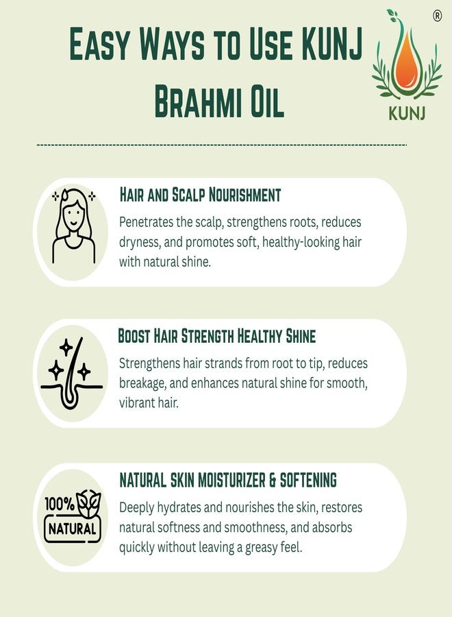 KUNJ Brahmi Essential Oil (Bacopa monnieri) 10ML - 100% Pure & Natural, Undiluted, Steam Distilled - Therapeutic Grade Oil for Hair Growth, Scalp Care, Relaxation & Aromatherapy - Image 3