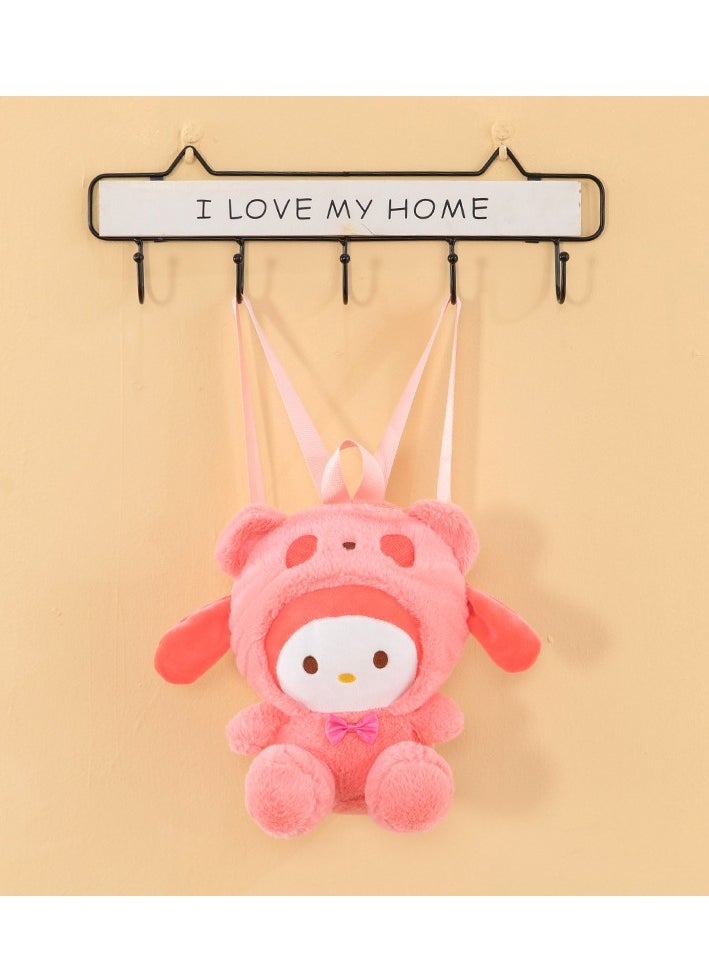 Sanrio Kawaii Kid's Backpack,Mini Plush Backpack，Cartoon Bag Soft Fuzzy Furry Handbags Backpacks Great Present for Kids Melody  - Image 1