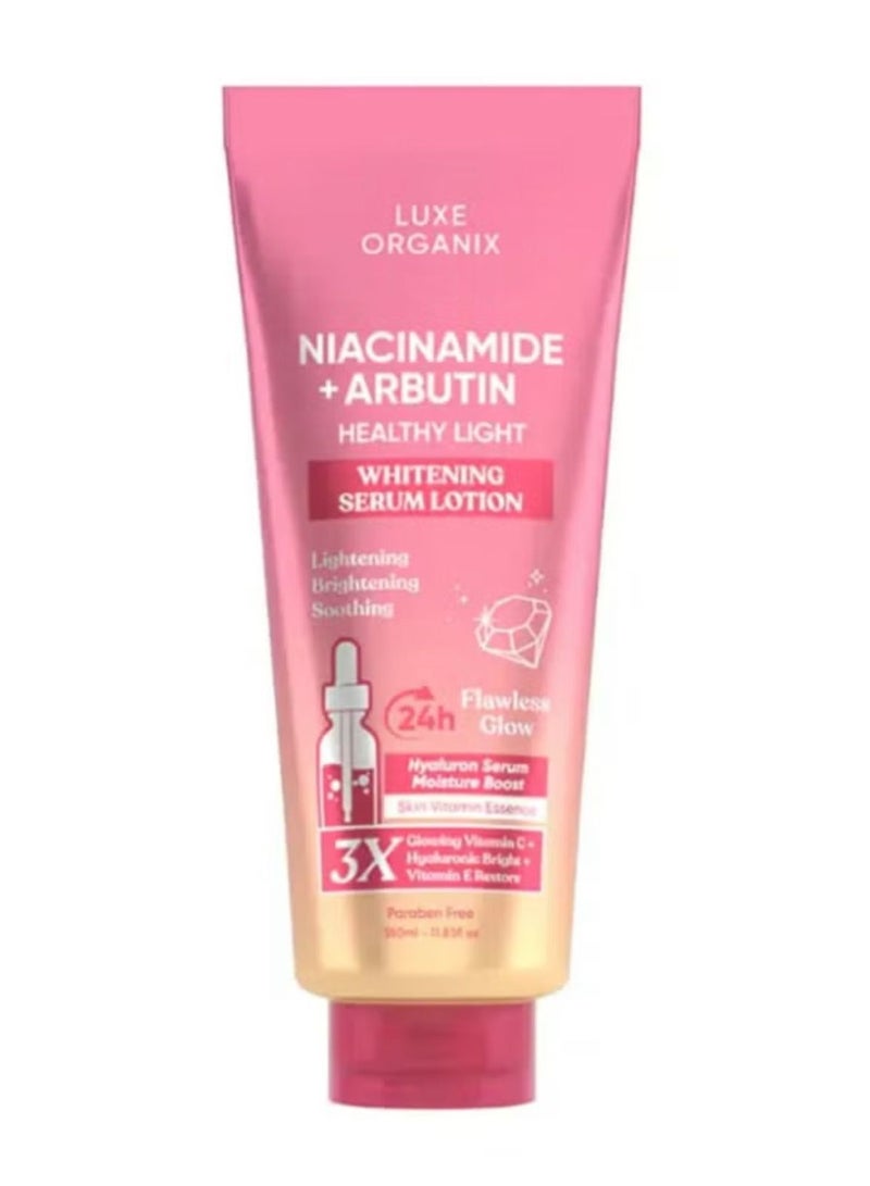 LUXE ORGANIX Niacinamide and Arbutin Helthy Light Whitening Serum Lotion 350ml - Image 1