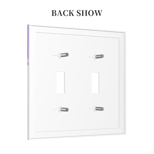 Yamxbfa Novelty Funny Pastel Colors Rainbow and Dogs Double Toggle Light Switch Cover Plate Decorative Cute Black Puppy 2 Gang Wall Plate Dual Device Electrical Switchplate Faceplate for Nursery Kids Room - Image 4