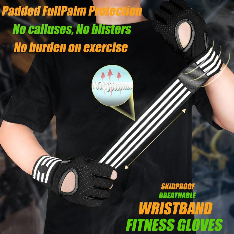 MOREOK Weight Lifting Gloves Gym Workout Gloves with Wrist Wrap Support for Men/Women-[Curved Open Back] Fitness Gloves for Weightlifting,Exercise,Training,Pull ups,Fitness,Rowing-S - Image 3