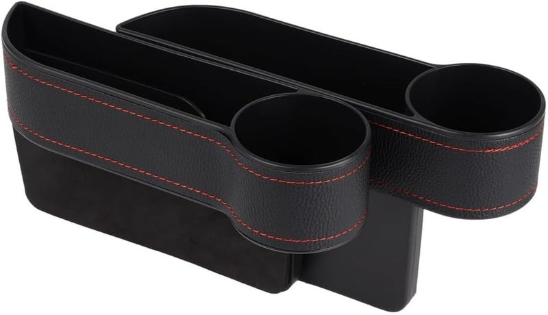 Car Console Side Storage Boxes with Cup Holders, 2Pcs Multifunctional Car Seat Organizers, Car Pockets Universal for Cellphones, Wallets, Keys, Cards, Car Seat Gap Filler Organizers - Image 3