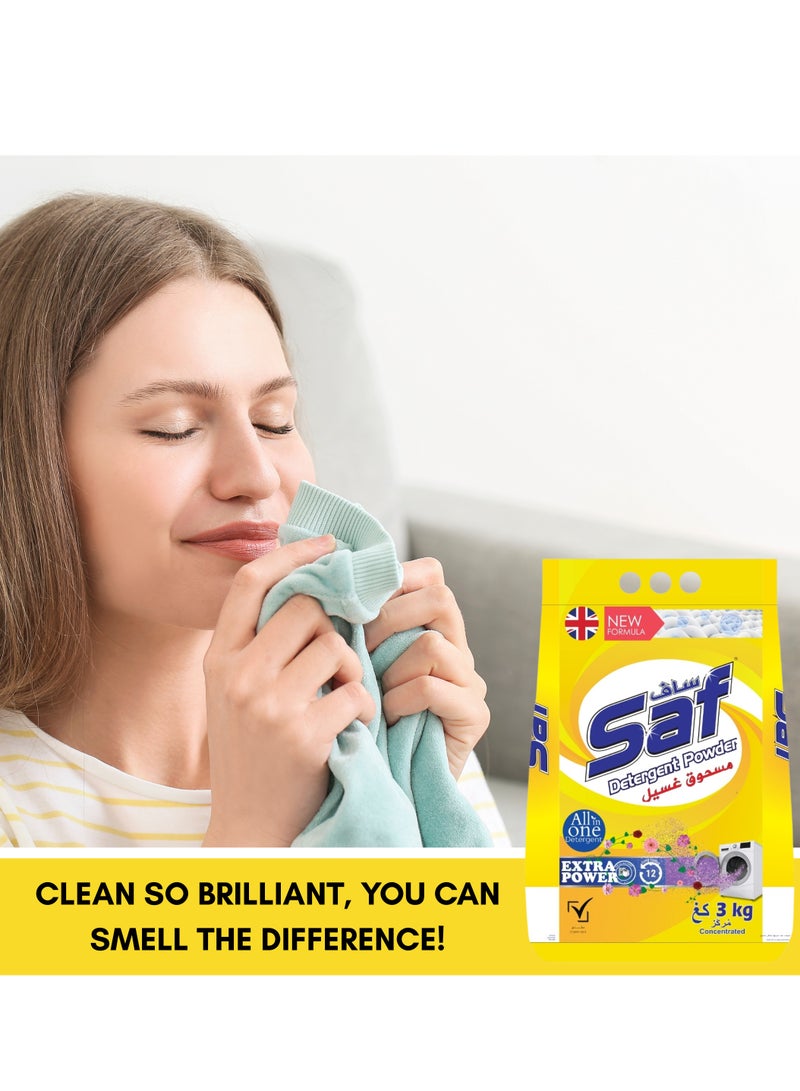 SAF Detergent 3kg, Yellow Pack of 2- Powerful Laundry Cleaning for Brighter Clothes - Image 5