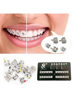 Apustim 2 Sets Of 40 Dental Brackets，Bondable，Unisex，Indoor Use，Dental Health Theme，Wall Mount，Frameless，Stainless Steel （Mini Roth 022 Slot 345 Hook）  - Image 3