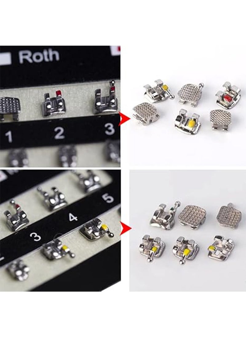 Apustim 2 Sets Of 40 Dental Brackets，Bondable，Unisex，Indoor Use，Dental Health Theme，Wall Mount，Frameless，Stainless Steel （Mini Roth 022 Slot 345 Hook）  - Image 5