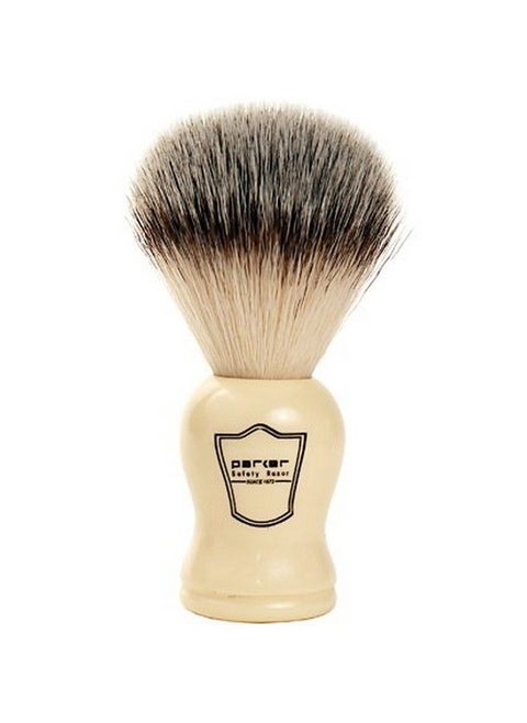 Synthetic Bristle Shaving Brush With Classic White Handle Brush Stand Included