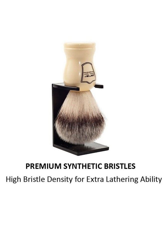 Parker Safety Razor Synthetic Bristle Shaving Brush With Classic White Handle Brush Stand Included  - Image 5