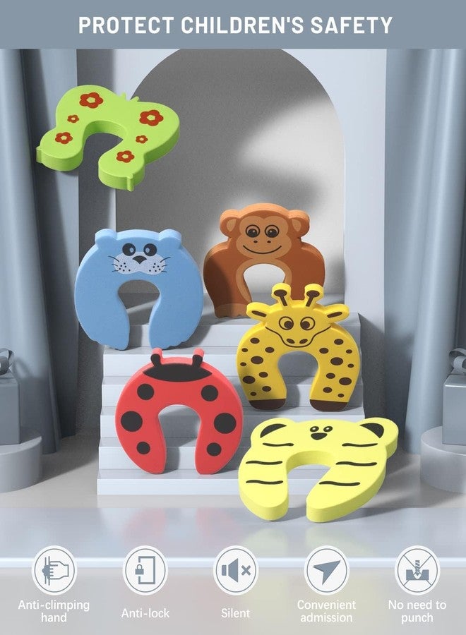 Potency واقيات أبواب الأطفال من بوتنسي (عبوة من 6 قطع) - مانع إغلاق الأبواب بقوة، مصنوع من إسفنج ناعم. يمنع إصابات انحشار الأصابع، وإغلاق الأبواب بقوة، ويحمي الأطفال أو الحيوانات الأليفة من الانحباس في الغرفة. - Image 2