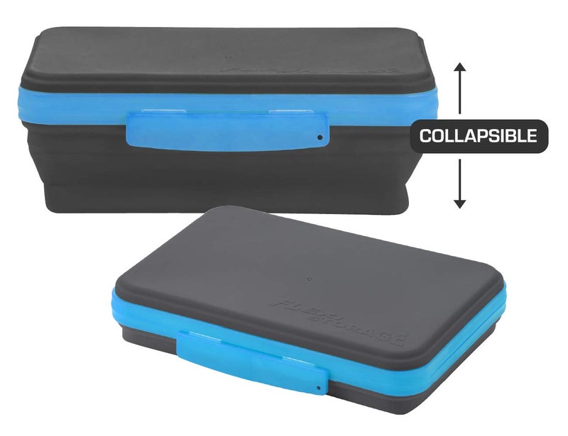 It's Academic Flexi Storage Box with Lid, Collapsible Pencil Case Design for Craft and School Supplies, Blue/Black - Image 2