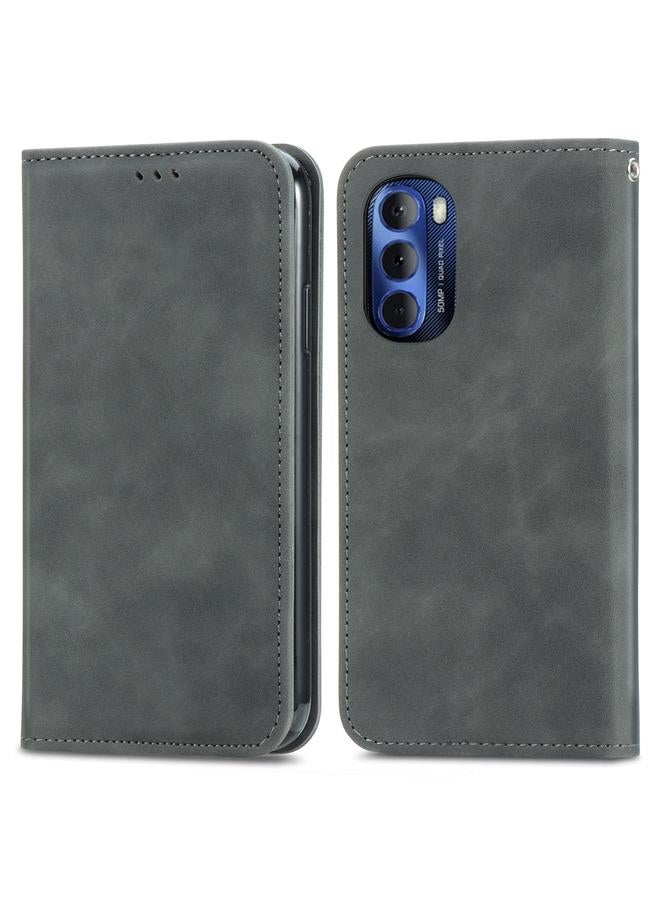 S-TOP Case For Motorola Moto G Stylus 5G 2022 Retro Skin Feel Magnetic Leather Phone Case - Image 2
