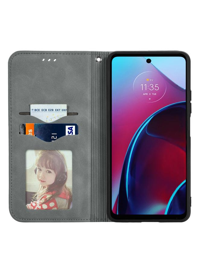 S-TOP Case For Motorola Moto G Stylus 5G 2022 Retro Skin Feel Magnetic Leather Phone Case - Image 3